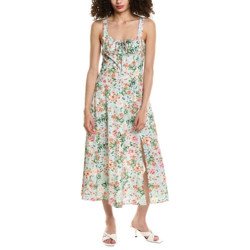 Colette Rose Womens  Tie Front Midi Dress, Green